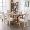 Esszimmerstuhl 4er-Set, Samt mit Eichenbeinen & Knopfheftung, 100x63x43, Beige Bild 3
