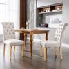 Esszimmerstuhl 4er-Set, Samt mit Eichenbeinen & Knopfheftung, 100x63x43, Beige Bild 4