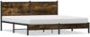 vidaXL Metallbett ohne Matratze Räuchereiche 180x200 cm 3301377 Bild 2