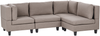 Beliani 'Unstad' Sofa, Braun, Stoff, 72 x 152 x 228 cm, ohne Ottomane, Links Bild 4