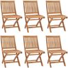 vidaXL Klappbare Gartenstühle mit Kissen 6 Stk. Massivholz Teak 3072852 Bild 2