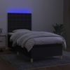 vidaXL Boxspringbett mit Matratze & LED Schwarz 100x200 cm Stoff 3135735 Bild 4