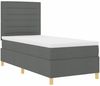 vidaXL Boxspringbett mit Matratze Dunkelgrau 90 x 190 cm Stoff 3339505 Bild 5