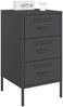 vidaXL Nachttische 2 Stk. Schwarz 36x39x68 cm Stahl 843079 Bild 3