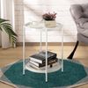 HollyHOME Runder Beistelltisch Metall 2 Ebenen Snacktisch Couchtisch Teetisch Bild 3