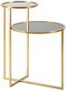 Dmora Wohnzimmertisch Yoko, Niedriger Wohnzimmertisch, Kaffeeregal, Couchtisch für Sofa, 50x40 h61 cm, Gold Bild 4