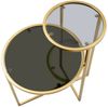 Dmora Wohnzimmertisch Yoko, Niedriger Wohnzimmertisch, Kaffeeregal, Couchtisch für Sofa, 50x40 h61 cm, Gold Bild 5