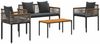 vidaXL Gartenmöbel Set mit Kissen Grau und Dunkelgrau Poly-Rattan 42025227 Bild 2