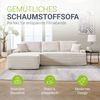 Juskys Sofa Coredo - modernes Cord Sofa mit Ottomane links, gemütliche Couch mit Schaumstoffpolsterung, Cordbezug & Kissen, modular - Beige Bild 2