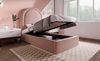 Polsterbett 90x200 cm aus Samt mit Stauraum – rosa Kinderbett mit hydraulischem Lattenrost Bild 5