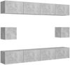 vidaXL 6-tlg. TV-Schrank-Set Betongrau Spanplatte [3079104] Bild 2