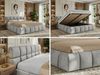Doppelbett mit Gasdruckfeder, Polsterbett NIRA CLASSIC Holzlattenrost Bett mit Stauraum, gepolstertes Kopfteil Bettkasten - 200 x 200 cm - Hellgrau Velvet Bild 2