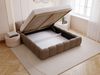 GRAINGOLD Cloud Low Bett 200x200, Polsterbett mit Bettkasten und Lattenrost, Bouclé-Stoff, Braun Bild 5