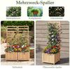 COSTWAY Blumenkasten (1 St), Hochbeet mit Rankgitter, Ablauflöchern, für Kletterpflanzen Bild 4