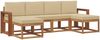 vidaXL Outdoor-Sofagarnitur 6 pcs Natur und Beige Holzwerkstoff 3366786 Bild 2
