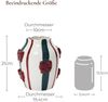 Hometopia Vase Keramik gestreift mit roten 3D-Schleifen, weiß/grün, Höhe 21 cm Bild 5