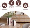 Hometopia Vase Keramik gestreift mit roten 3D-Schleifen, weiß/grün, Höhe 21 cm Bild 4