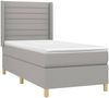 vidaXL Boxspringbett mit Matratze Stoff Hellgrau 80x200 cm, Härtegrad: H2 [3132025] Bild 3