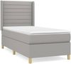 vidaXL Boxspringbett mit Matratze Stoff Hellgrau 80x200 cm, Härtegrad: H2 [3132025] Bild 2