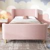 Polsterbett 90x200 cm mit abgerundeten Ecken und Lattenrost, Rosa, ohne Matratze Bild 3