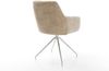 Esszimmerstuhl Pejo-Flex Mikrofaser Beige Vintage Kreuzgestell konisch Edelstahl Taschenfederkern Bild 5