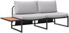 vidaXL Garten-Sofa mit Kissen Hellgrau 200,5 x 70 x 85,5 cm Stahl 42007550 Bild 2
