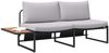 vidaXL Garten-Sofa mit Kissen Hellgrau 200,5 x 70 x 85,5 cm Stahl 42007550 Bild 3