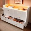 Flieks Kommode mit 6 Schubladen und LED-Beleuchtung (1 St, B120/T40/H75 cm), Sideboard Schrank für Wohnzimmer und Schlafzimmer Weiß Bild 1