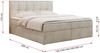 Boxspringbett mit Kopfteil und Topper, Doppelbett - RICO - 160x200cm - Beige Velours - H4 Bild 5