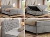 Boxspringbett mit Kopfteil und Topper, Polsterbett - GRIMALDI - 160 x 200 cm - Hellgrau Velvet - H3 Bild 3