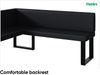 MEBLINI Eckbank für Esszimmer mit ausziehbarem Tisch - Küchenbank - Essecke - Sitzecke Küche - TONI - U-Beine 128x168x87cm Links - Schwarz Kunstleder/M Weiß Hochgl. Bild 5
