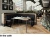 MEBLINI Eckbank für Esszimmer mit ausziehbarem Tisch - Küchenbank - Essecke - Sitzecke Küche - TONI - U-Beine 128x168x87cm Links - Schwarz Kunstleder/M Weiß Hochgl. Bild 4