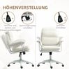 Bürostuhl 65 x 64 x 88-98 cm mit Kippfunktion und Armlehnen – gepolstert, höhenverstellbar, Weiß Bild 5