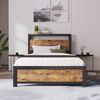 Einzelbett 90x200 cm mit Stauraum-Kopfteil,Metallgestell im Industrie-Stil,Holzoptik, 26,5 cm Bodenfreiheit,inklusive Taschenfederkern Bild 5