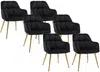 Vente-unique - PEGA Stuhl Samt Schwarz - B 62 cm x H 78 cm x L 58,5 cm Bild 2