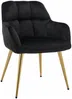Vente-unique - PEGA Stuhl Samt Schwarz - B 62 cm x H 78 cm x L 58,5 cm Bild 4
