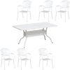 Inko 7-teilige Sitzgruppe Alu-Guss weiß Tisch 150x97x74 cm cm mit 6 Sesseln Tisch 150x97 cm mit 6x Sessel Duke Bild 3