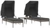 vidaXL Sonnenliegen 2 Stk. mit Dach und Tisch Grau Poly Rattan 3261571 Bild 2