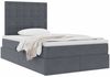 vidaXL Aufbewahrungsbett mit Matratze Dunkelgrau 120 x 190 cm Samt 3372136 Bild 3