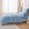 Bettwäsche 155x220 Blau Set mit Kissenbezug Mikrofaser Weich und Bügelfrei Bild 5