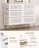Kommode, Schrank mit 6 Stoffschubladen, Multifunktionales Sideboard mit Stofftasche, Metallrahmen, 30 x 110 x 85 cm, für Wohnzimmer und Schlafzimmer, Morden, Weiß-Gold Bild 5