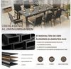 HOMALL Garten-Essgruppe 150/180cm Holzoptik Aluminiumtisch und Gartenstühle mit Holzarmlehnen, (9-tlg), Stapelbare Gartenstühle bis 160kg, rostfreier Aluminiumtisch bis 100kg Bild 3