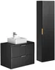 Vente-unique - ZEVARA Bathroom furniture set Holz, Platte Schwarz - B 46 cm x H 57 cm x L 80 cm Bild 2