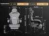 Gaming-Stuhl, höhenverstellbar 10,2 cm, Rückenlehne 90–135°, Grau, Lederbezug，58.5x63x120.5 cm Bild 3