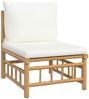vidaXL 8-tlg. Garten-Lounge-Set mit Cremeweißen Kissen Bambus 3155191 Bild 5