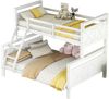 Etagenbett Kinderbett 90x200 / 140x200 cm umbaubar in 2 Einzelbetten, Hochbett mit Leiter und Sicherheitsgeländer,Weiß Bild 5