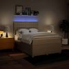 vidaXL Boxspringbett mit Matratze Creme 160x200 cm Stoff 3294426 Bild 4