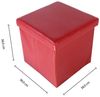 ECHTWERK Sitzwürfel, Storecube, Polsterhocker mit Stauraum, faltbare Aufbewahrungsbox, Fußhocker, klappbar, Funktion als Beistelltisch, abnehmbarer Deckel, Kunstleder, rot, circa 38 x 38 x 38 cm Bild 4