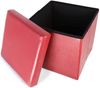 ECHTWERK Sitzwürfel, Storecube, Polsterhocker mit Stauraum, faltbare Aufbewahrungsbox, Fußhocker, klappbar, Funktion als Beistelltisch, abnehmbarer Deckel, Kunstleder, rot, circa 38 x 38 x 38 cm Bild 2