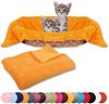 Haustierdecke Katzendecke Kuscheldecke Tierdecke , angenehm und super weich in vielen verschiedenen Farben erhältlich (90x140 cm / maisgelb - hellorange) Bild 2